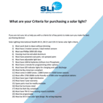 criteria for choosing solar led lighting