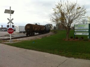 image depicting a solar railroad crossing system